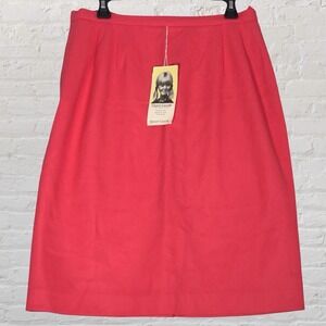 Vintage Queen Casuals Wool Midi Skirt Size 20 Hot Pink Slit 1960s Chic Mod w/Tag
